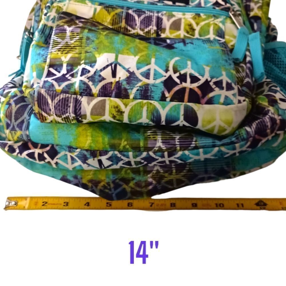Jansport Backpack Peace Sign Allover Print Bohemian Boho Hippie Colorful Large. - Picture 5 of 16
